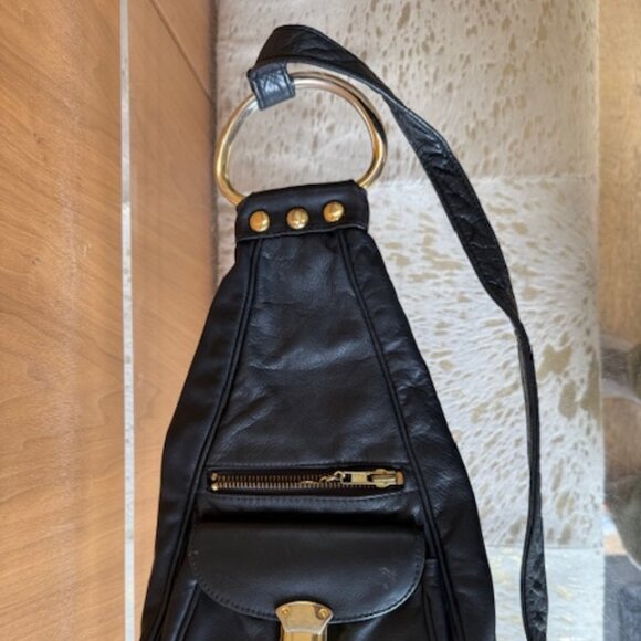 Pre-Loved Leather Crossbody Bum Bag with Gold Hardware - Picture 2 of 4